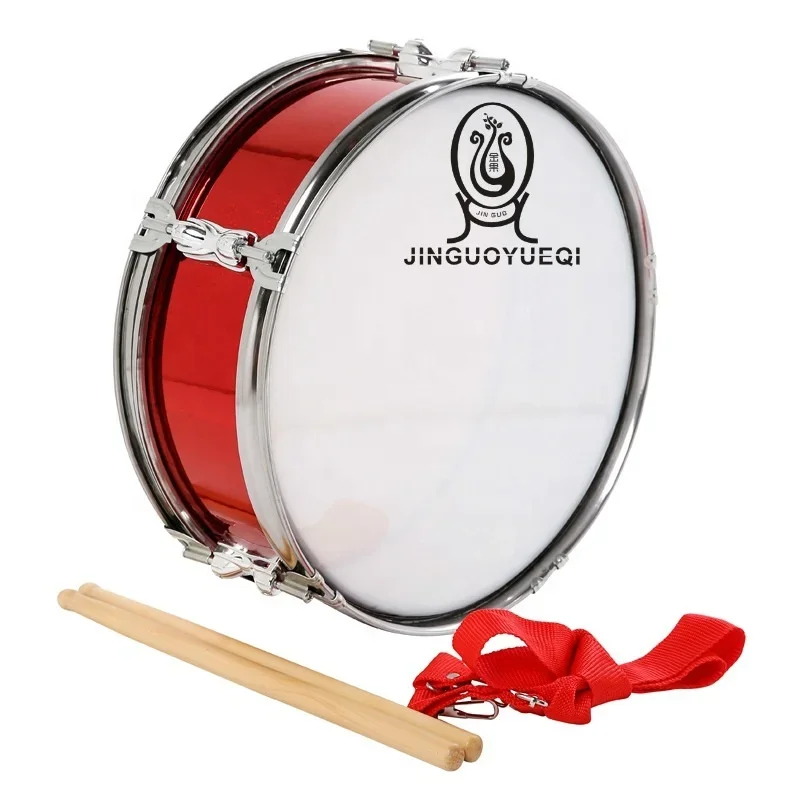 Factory direct sales musical instrument white/red 13 inch stainless steel pressure ring practical snare drum