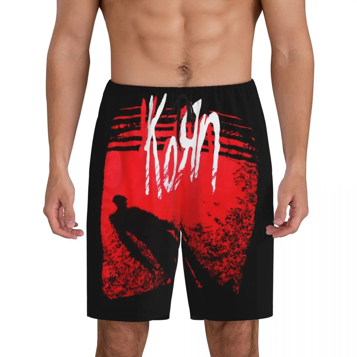 

Custom Korn Metal Rock Music Short Pajama Pants Men Sleepwear Sleep Lounge Bottom Shorts Sleeping Pants