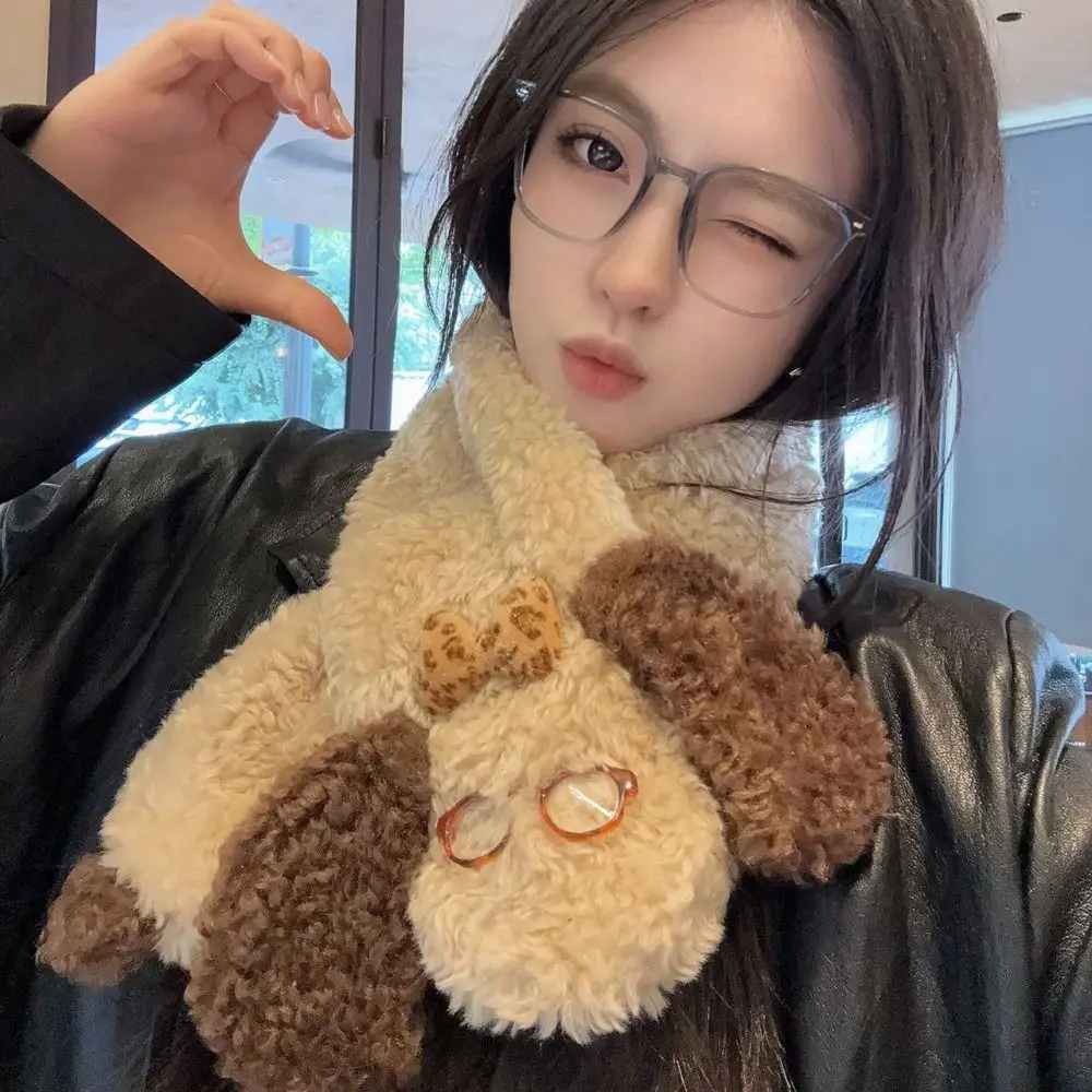 

Милые вязаные очки, шарф для щенка, утепленный шарф из ягненка, теплые зимние кашемировые шарфы для собак для девочек