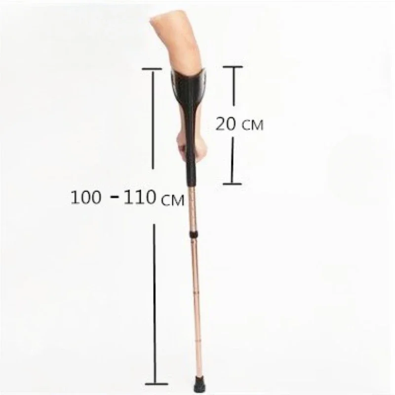 Foldable Aluminum Crutch Anti-Slip Adjustable Walking Stick Post-Surgery Rehabilitation Support Mobility Aid Walking Cane