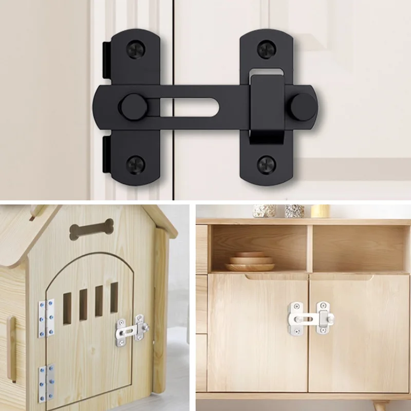 1-3pcs Stainless Steel Door Bolt Barn Door Slide Latch Cabinet Door Gate Latch Flip Latch Pet Cage Safety Sliding Door Latch