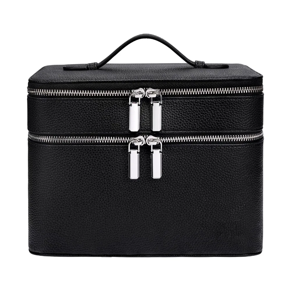 Storage Solution PU Material Cosmetic Bag Waterproof Aesthetic Pattern Travel Bag Large Capacity Lychee Pattern Bag Travel