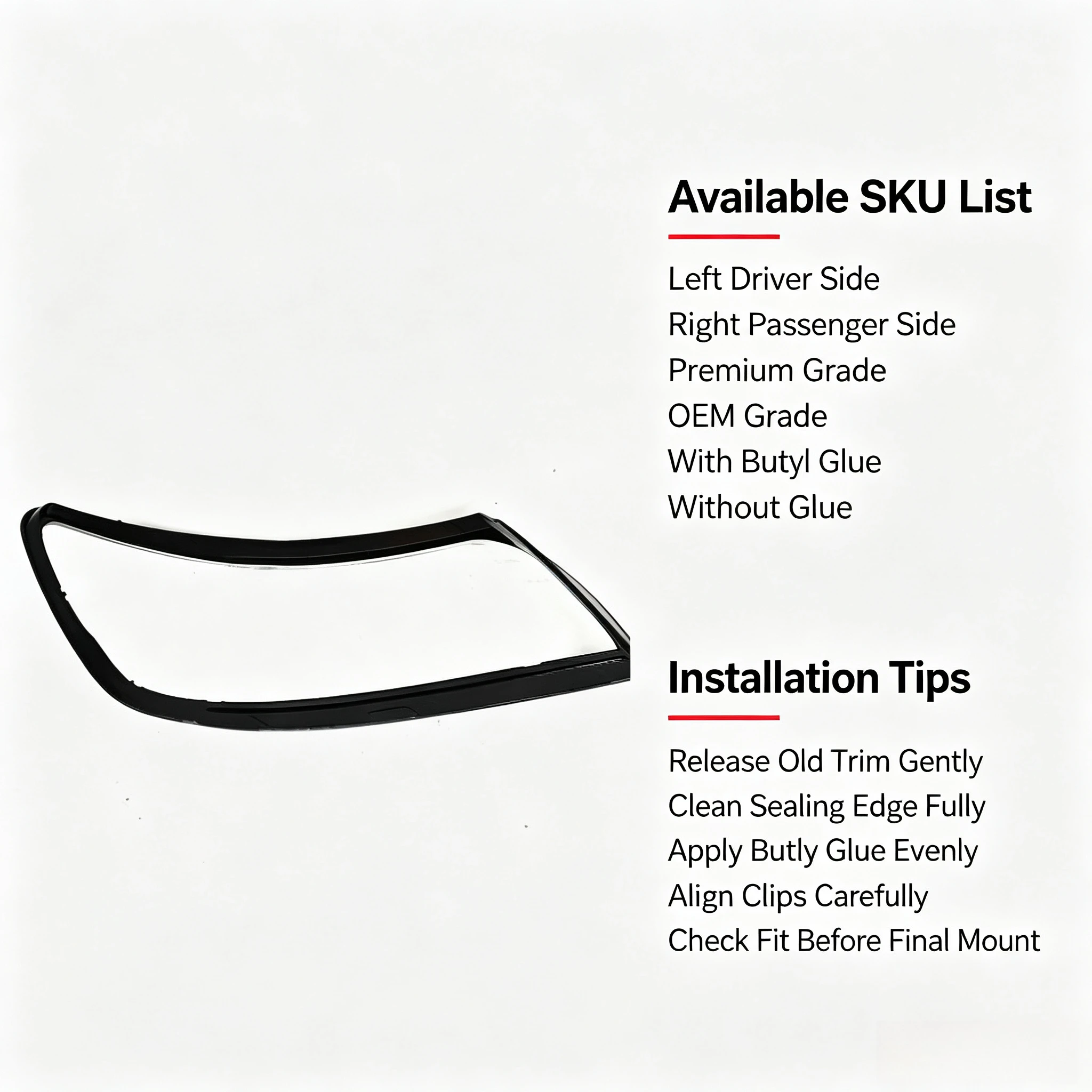 Moggic Clear Headlight Lens Cover Compatible With S40 2005 2006 Sedan Version Left Right Side Replacement Protective