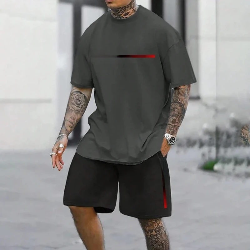 

Men's 3D Casual T-shirt Suit Plus Size Sportswear Multifunctional Casual Suit Summer Shorts Outdoor T-shirt Shorts