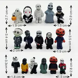16Pcs Halloween Chainsaw Horror Movie Series Handheld Figure Jason Michael Freddy Halloween Dolls