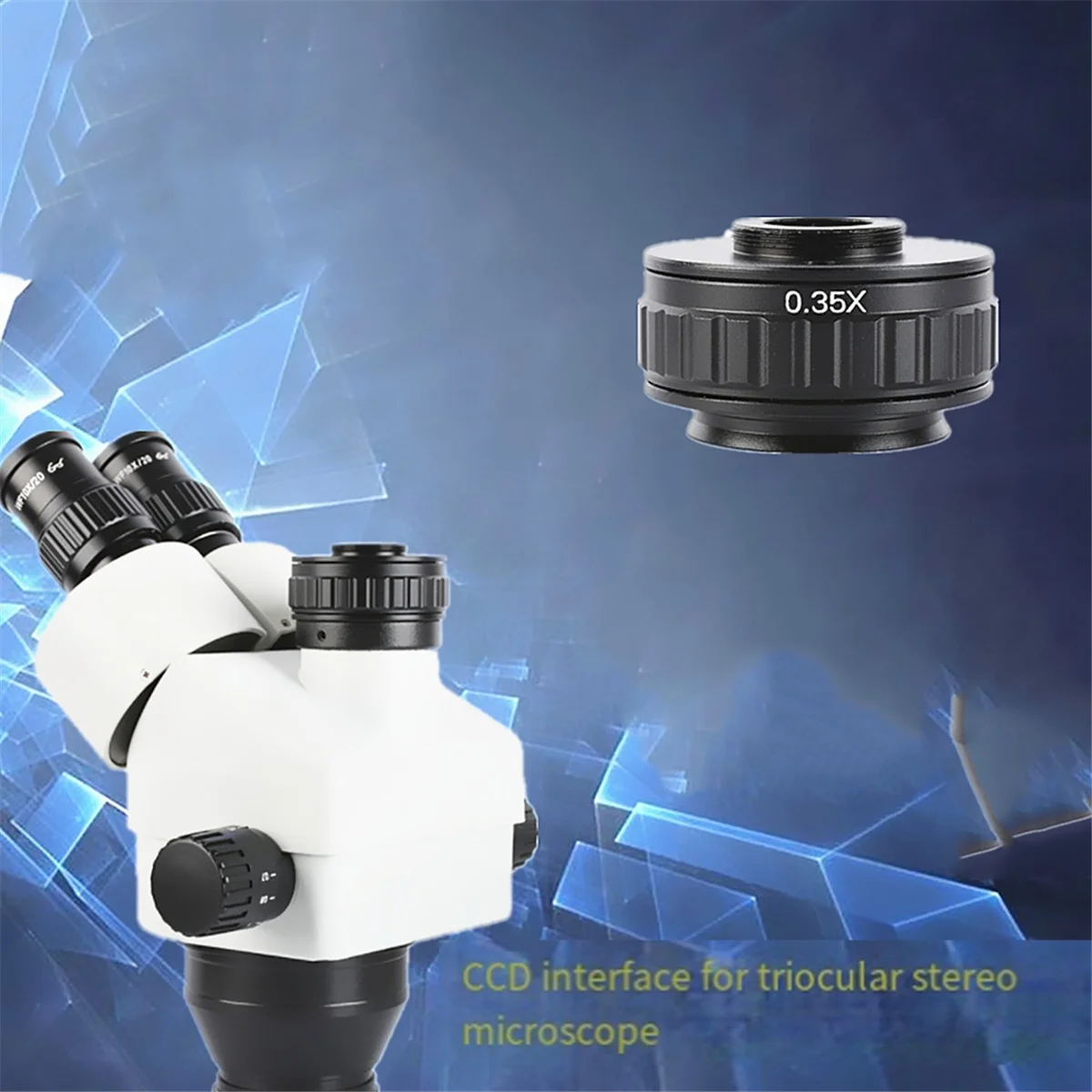 A83Z C Mount Adapters Lens 0.35X CCD for Trinocular Stereo Microscope Camera 38MM Interface Increased Field of Vision