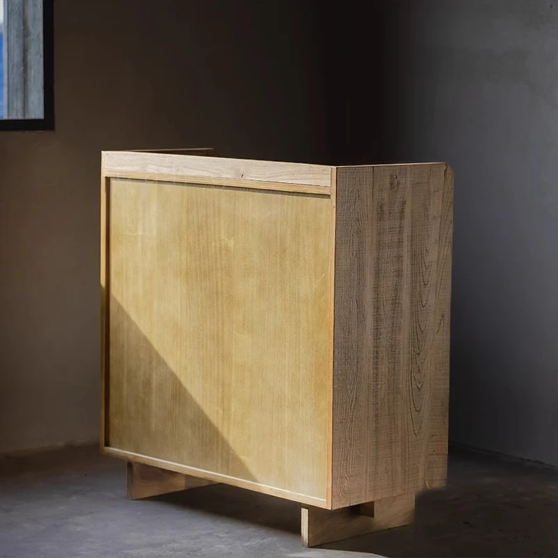 Pure solid wood dining side tea cabinet multi-functional creative edge modern simple storage drawer wine cabinet