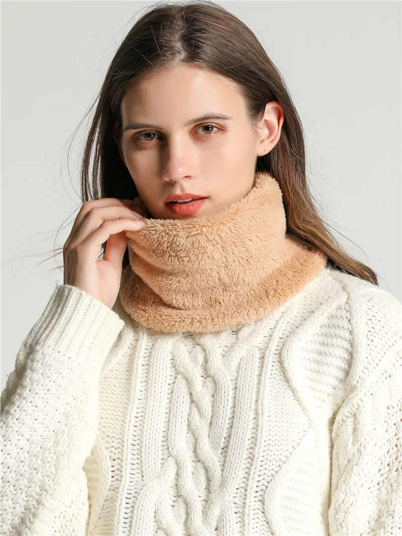 

Women Scarf Neck Warmer Winter Soft Coral Fleece Thermal Tube Snood High Collar Cold Wind Protection for Outdoor Sports Skiing