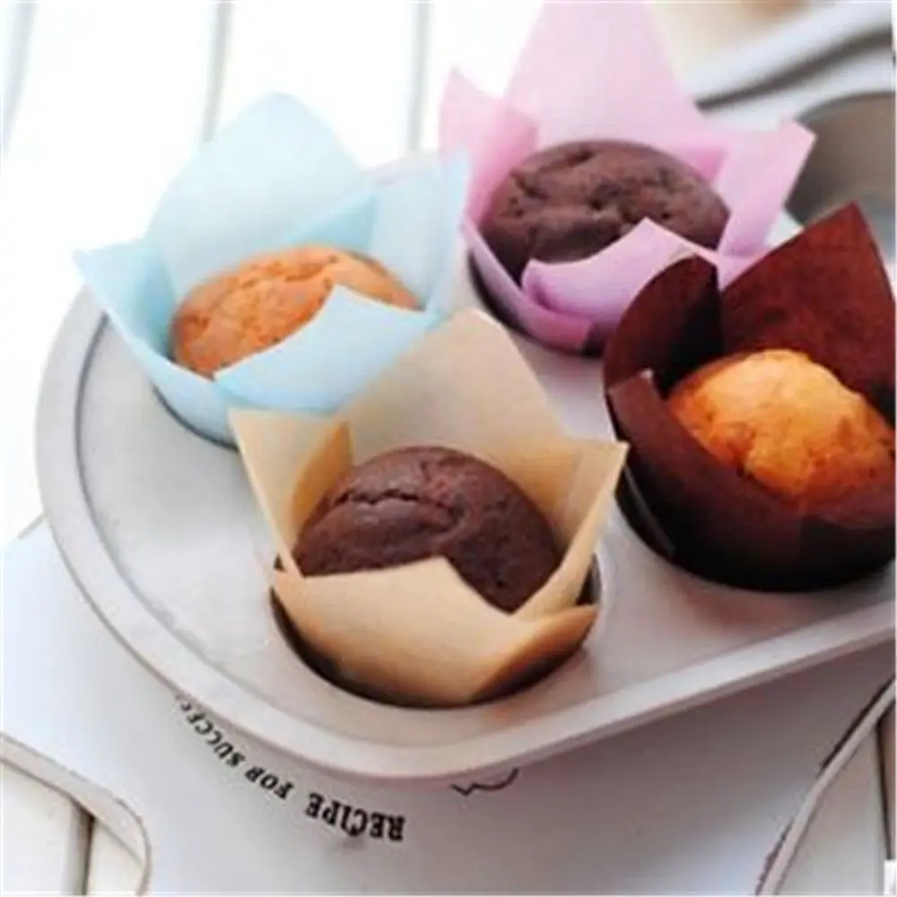 New DIY Cake Muffin Cups Bakeware Pastry Tools Tulip Baking Cup Greaseproof Paper Home & Kitchen