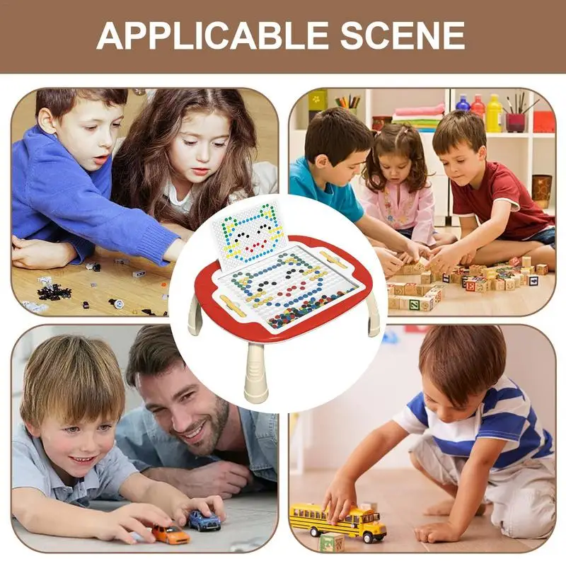 Kids Toys Magnetic Drawing Board Learning Doodle Board With Magnet Beads Large Magnetic Dot Art Montessori Toys Magnetic Dots