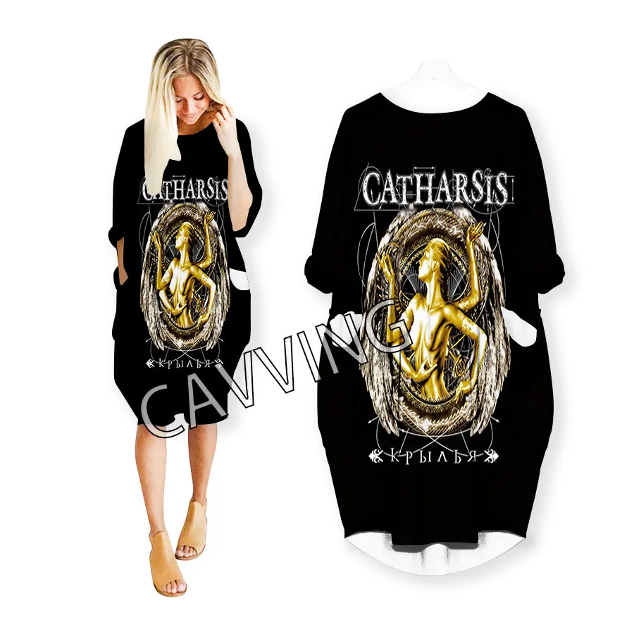 CAVVING 3D Print  CATHARSIS  Band  Funny Shirt Suit Harajuku  Top Women Clothes Women's Skirts  Long-sleeved  Dresses