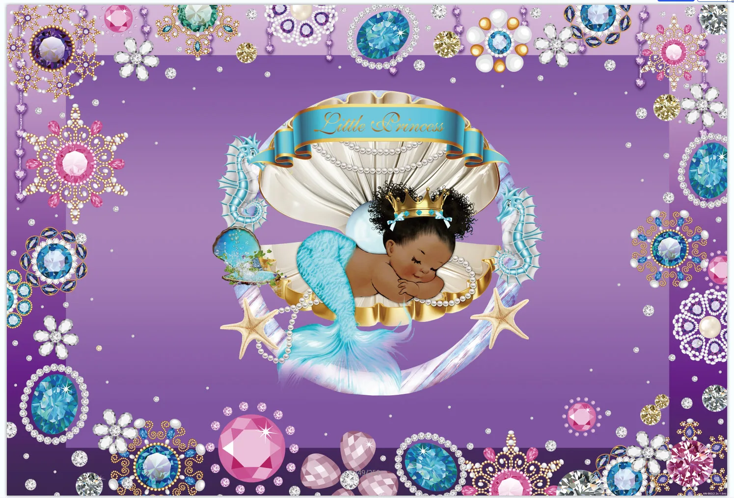 7x5ft Treasures Under Sea Little Mermaid Birthday Custom Washable Wrinkle Free Photo Background Backdrop Polyester Polycotton