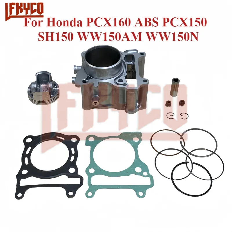 60mm Bore Motorcycle Cylinder Piston Rings Gasket Kit for Honda PCX160 ABS PCX150 PCX 160 150 SH150 WW150AM WW150N Engine Parts