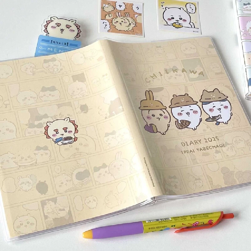 2025 New Cute Cartoon Anime Peripheral Doll B6 Schedule Book Color Inner Page Creative High Beauty Student Learning Notebook Gif