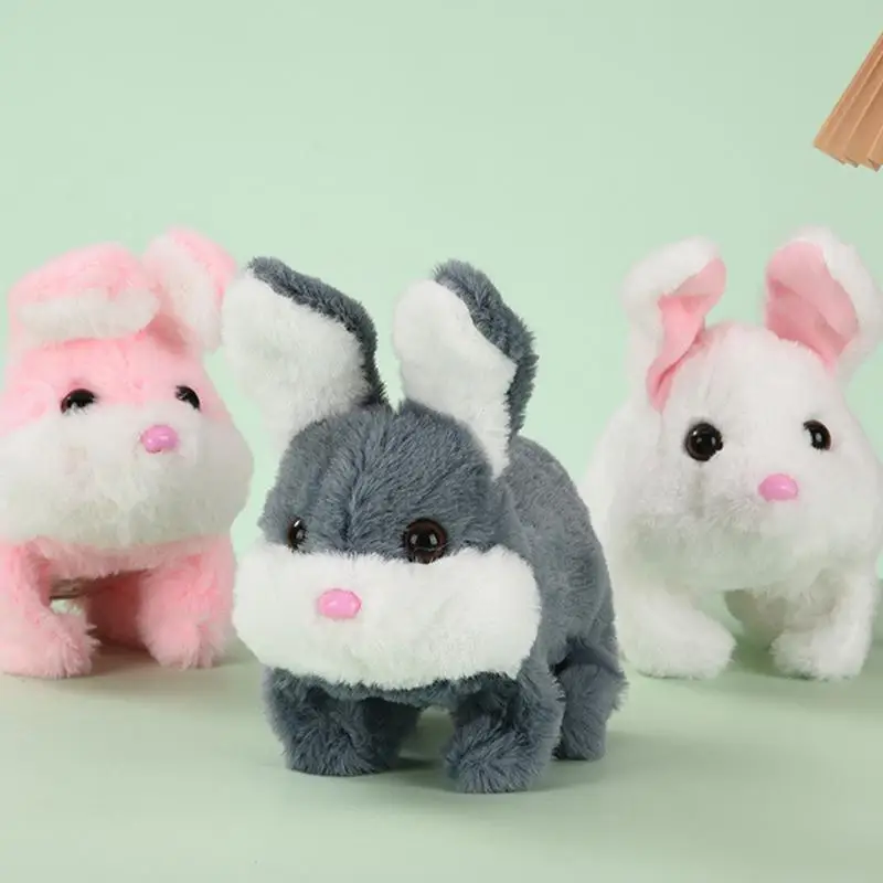 Conejo de juguete interactivo eléctrico para niños, muñeca de conejo interactiva, conejo de peluche suave para niñas y niños