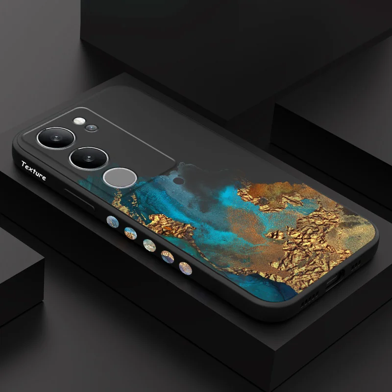 

Golden Stone Phone Case For VIVO V50 V40 V30 V29 V29E V27 V27E V25 V25E V23 V23E V21 V20 Y20 Y12 Y21 Y22 Pro 4G 5G Cover