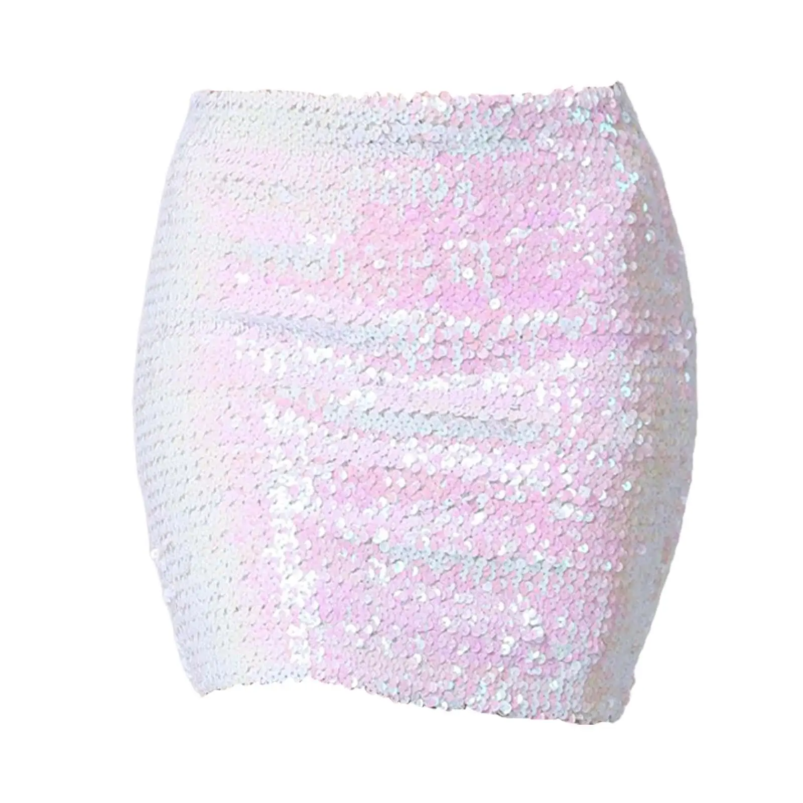 Fashion Bling Women Skirts Sequin Mini Skirt Pencil Skirt Short Wrap Skirt Streetwear Party