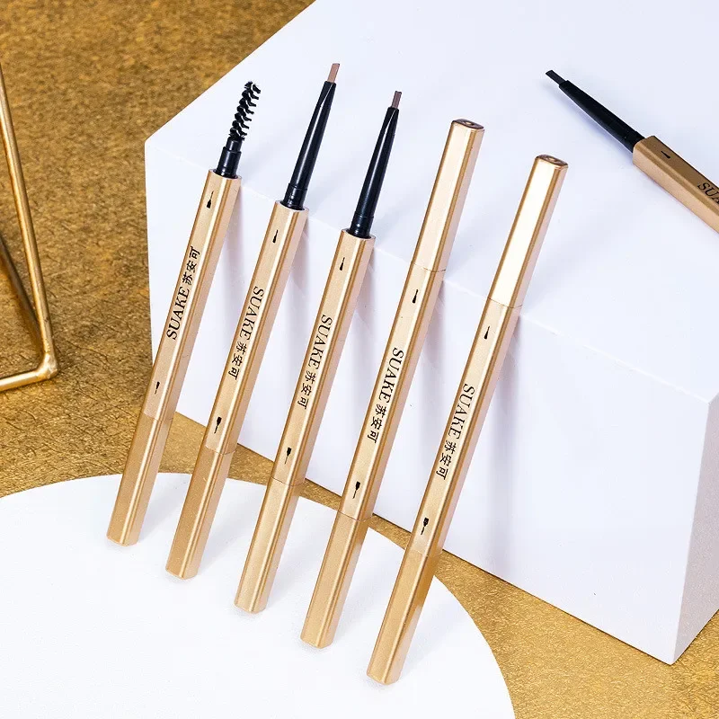 Lápiz de cejas de doble cabeza, larga duración, resistente al agua, 5 colores, tinte, rímel, mejora los cosméticos, belleza, maquillaje para mujer