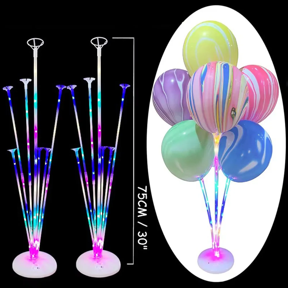 

13 Tubes Light Up LED Glow Balloon Stand Kit 5Sets Holder Lights Balloons For Table Floor Centerpiece Base Wedding Event Decor