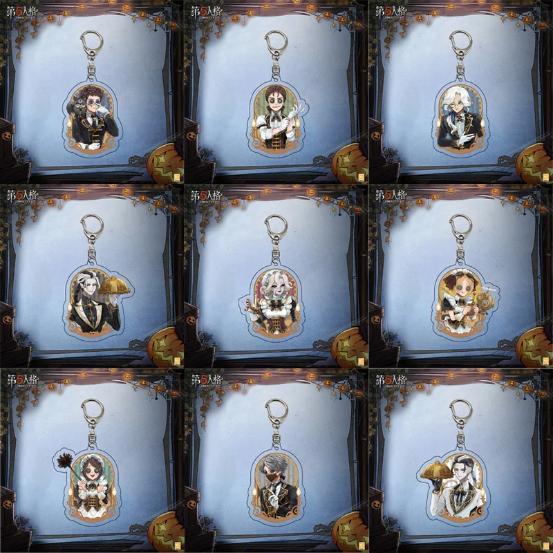 Game Identity V Keychains Steam Punk Series Figure Doctor Lawyer Gardener Thief Keyrings Bag Car Pendant Jewelry Accessories