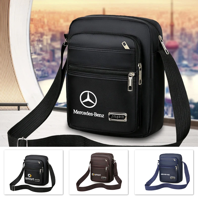 Men Chest Bag Phone Organizer Shoulder Pack For Mercedes Benz AMG A C E Class W201 W210 W108 W204 W205 W203 C180 C200 C260 C300