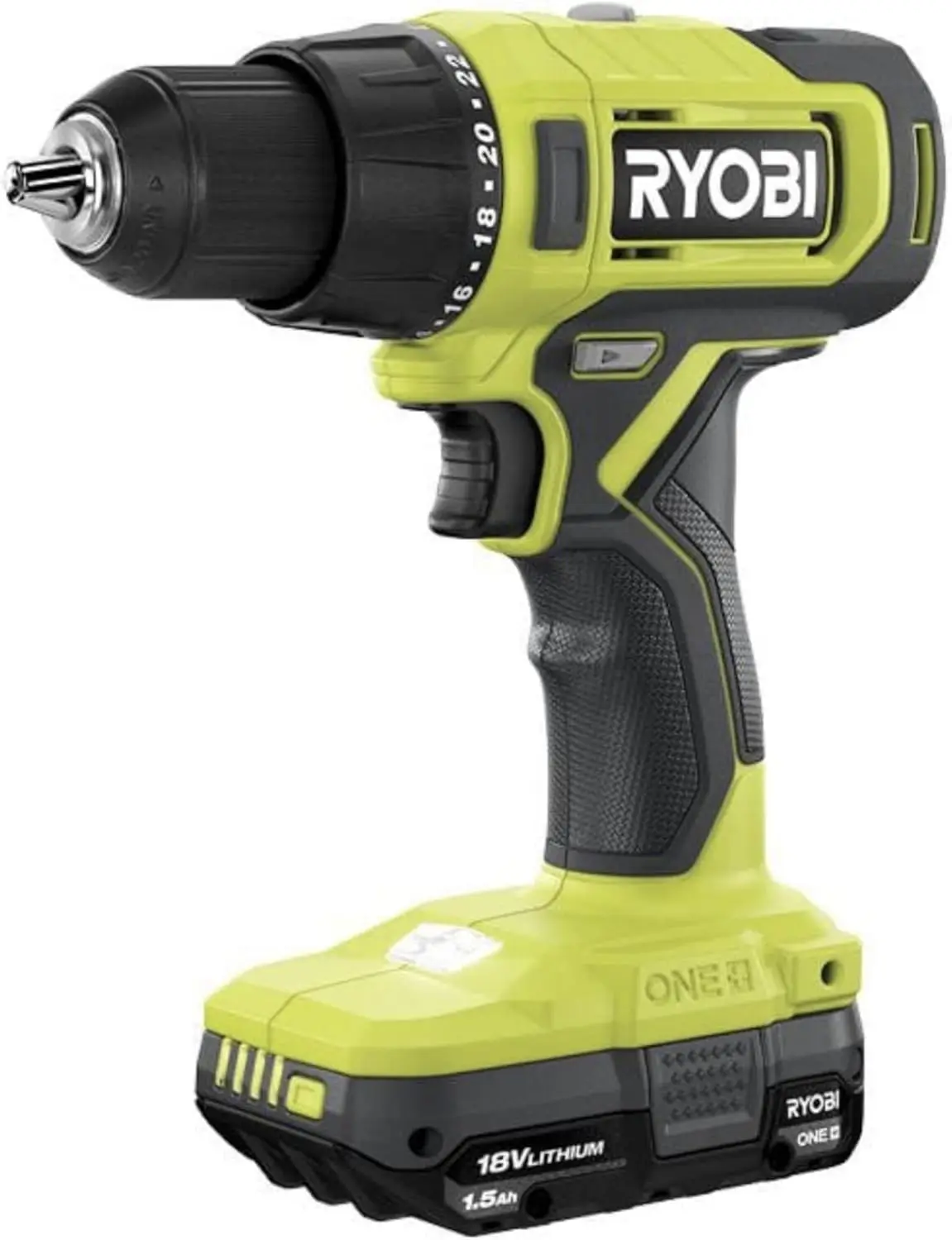 1/2 inch Power Drill Driver Bundle with Ryobi Drill, (2) 18-Volt Batteries, Charger, 20 Piece Multipurpose Drill Bit Se