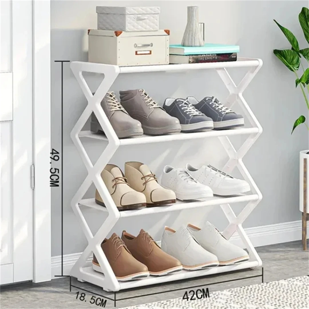 Household X-shaped Shoe Rack Assembled Shoe Cabinet Multi-functional Household Dust-proof Storage Rack One-pc Molding Save Space