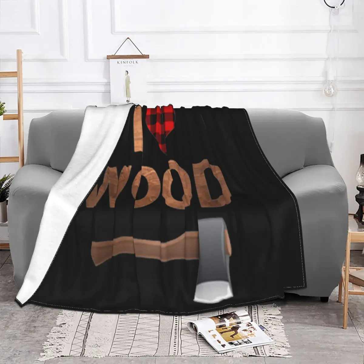 Original I Love Wood Lumberjack Heart Halloween Party Gift Trend Top Rap Vacation Anime Throw Blanket