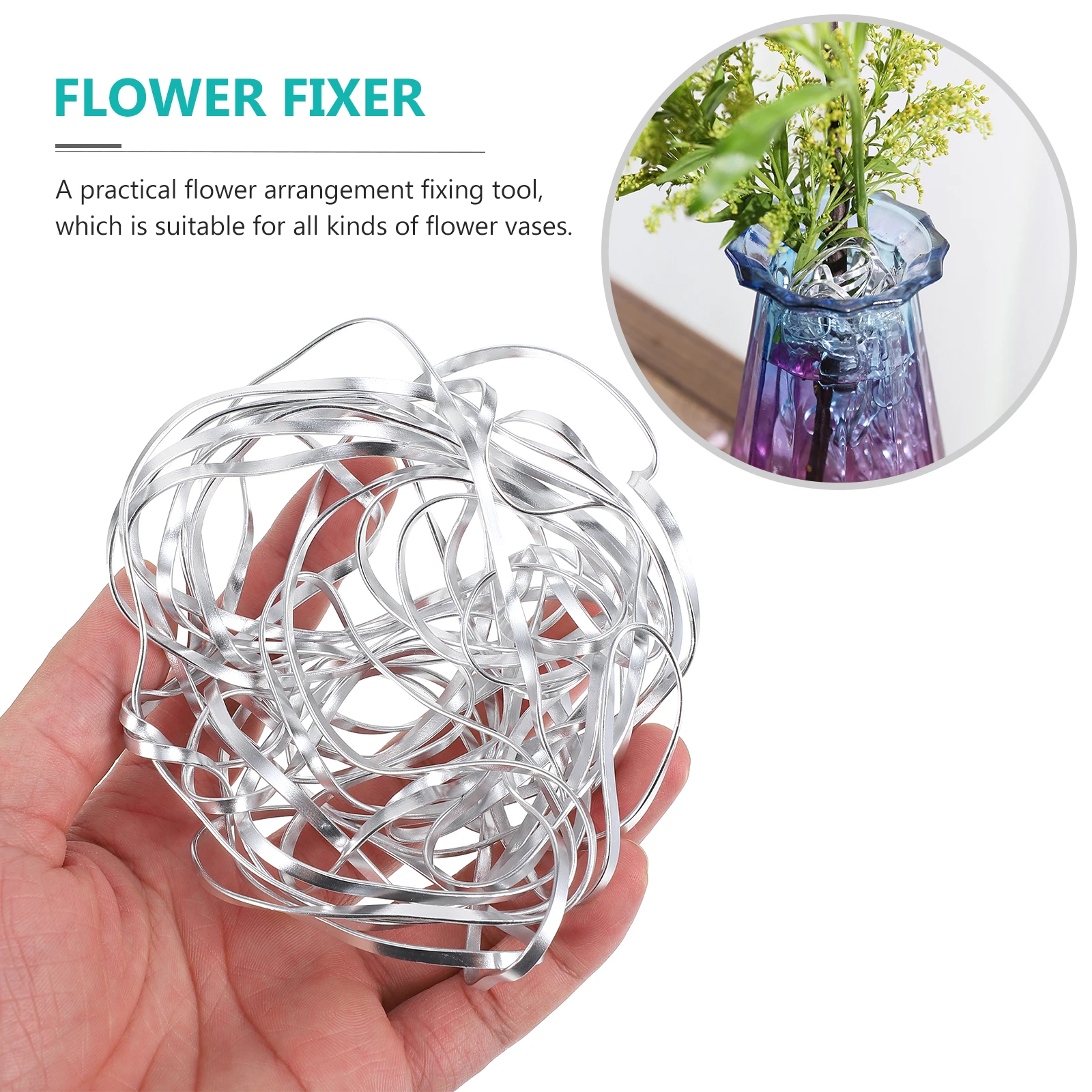 

Flower Arrangement Fixing Tool Aluminum Alloy Durable Reusable Vase Craft Holder Metal Line Aid Deformable Fixer