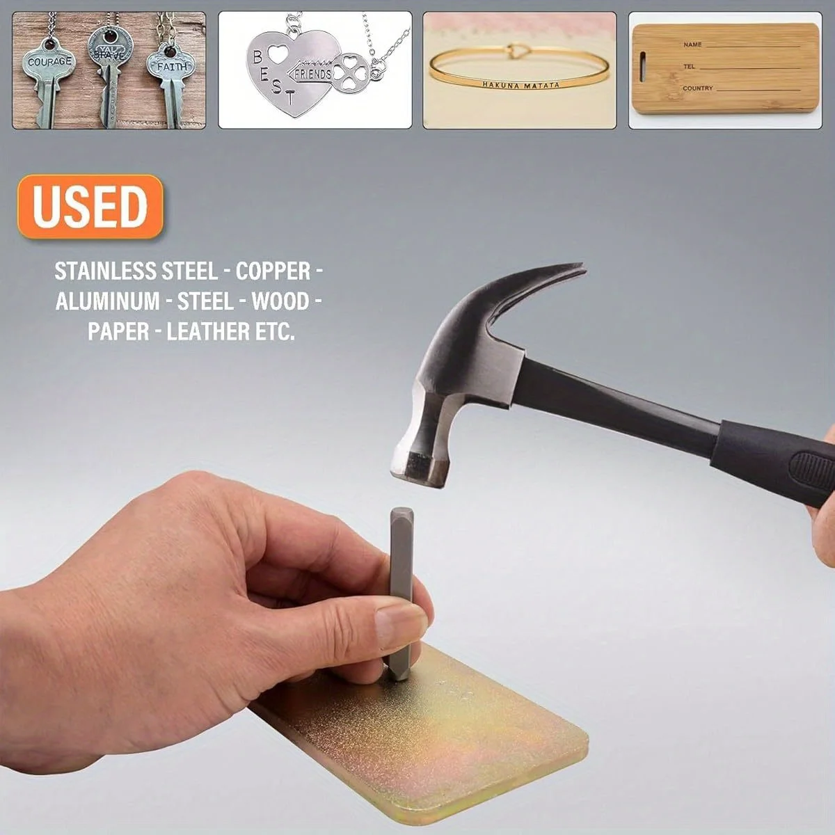 36pcs Alphabet Number Printing Punch Steel Letter Number Stamp Punch Set Hardened Metal Leather Craft Stamp Tool Kit