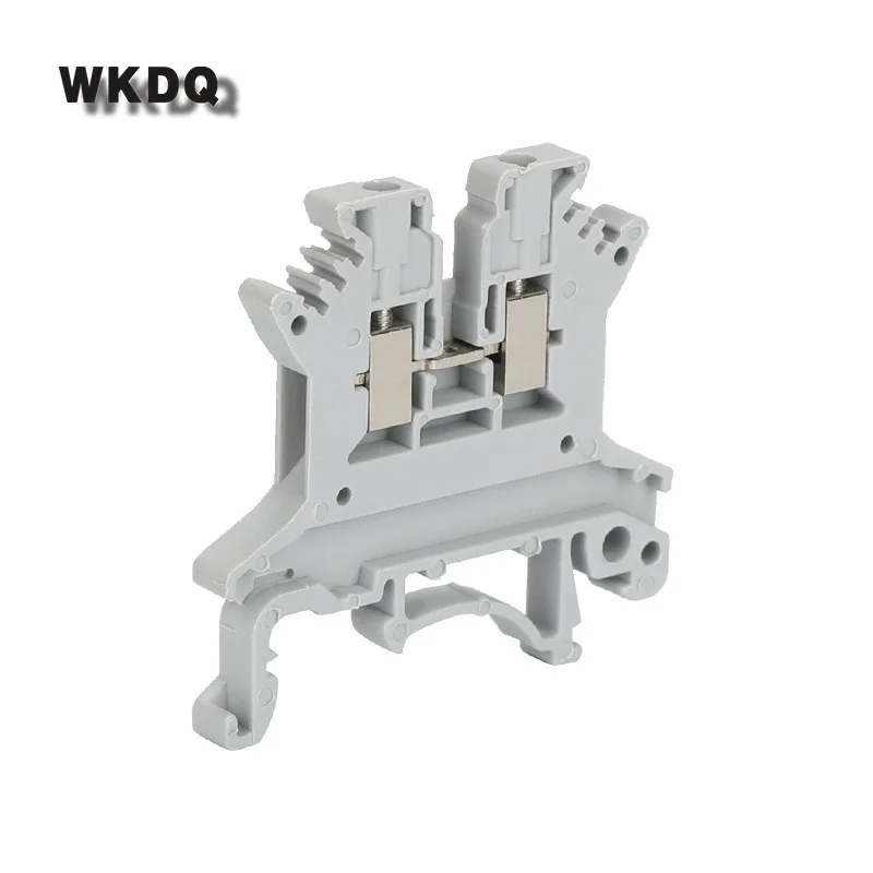 10Pcs UK1.5N UK1.5 Screw Feed-through Universal Plug 2-Connductor Wire Electrical Connector DIN Rail Terminal Block UK 1.5N