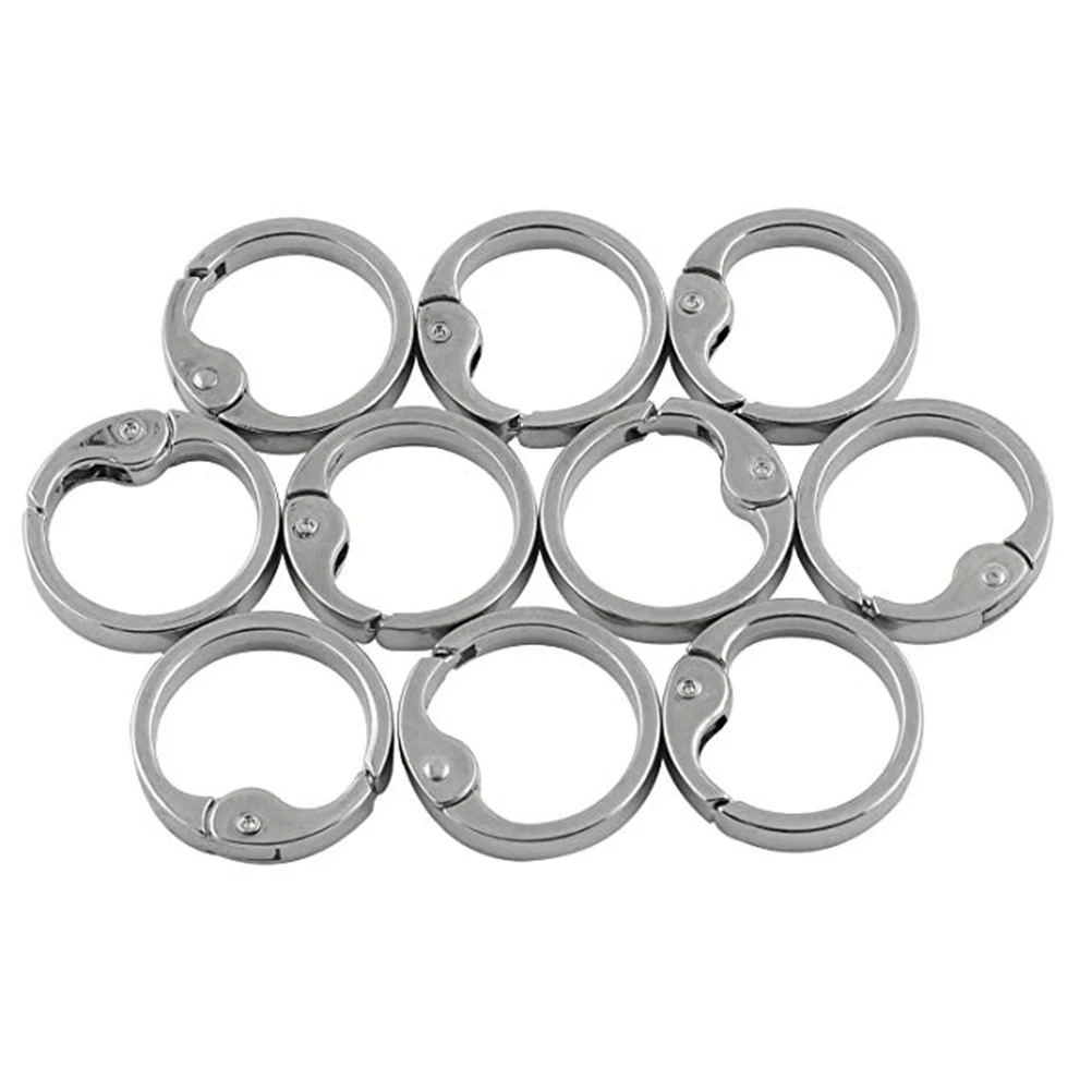 

10pcs Spring Rings Key Chain Accessories Zinc Alloy Split Rings Bag Buckle DIY Jewelry Craft Project Metal Hardware