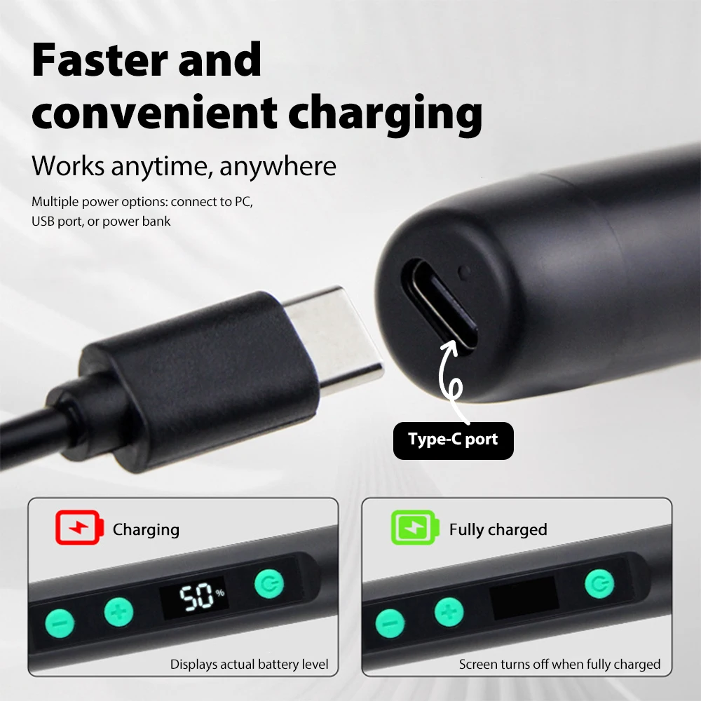 FMchip C213S Portable Temperature-Adjustable Soldering Iron: 180 to 450 °C Built-in Battery Includes 3-Piece Soldering Tip Set