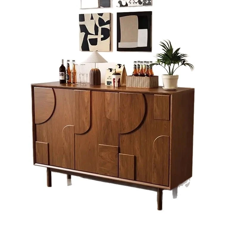 

Medieval style paint dining side cabinet Solid wood entry porch cabinet Modern simple locker Wall decorativ