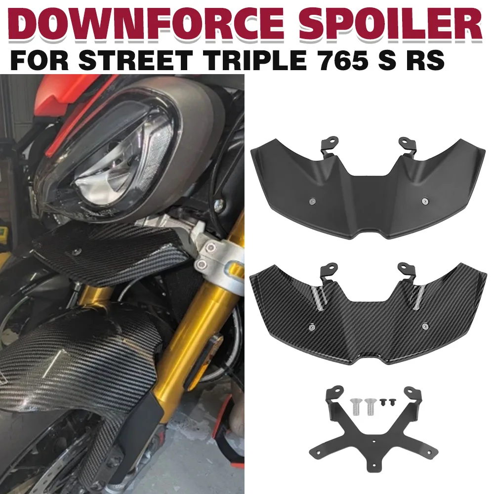 سبويلر أمامي للدراجة النارية للشارع الثلاثي 765R 765RS 765 R RS 2023-2025 سبويلر عاري للقوة السفلية منحرف جناح هوائي #1