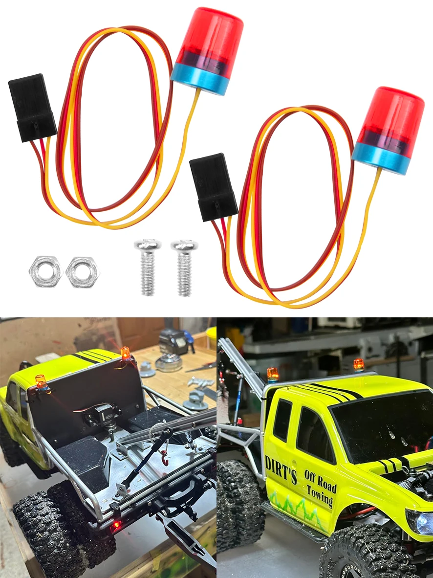 2 Stück Multifunktions-RC-LED-Blitzlichter Alarmlampe Blinkendes Leuchtfeuerlicht für 1/10 TRX4 SCX10 RC Crawler 1/14 Tamiya Traktor ﻿ – Detail 9