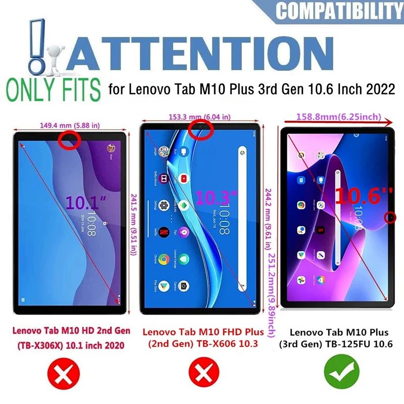 Vidrio templado para Lenovo Tab M10 Plus, Protector de pantalla de 3ª generación para Lenovo Tab M10 Plus, película protectora para tableta de 3ª Generación de 10,6 pulgadas