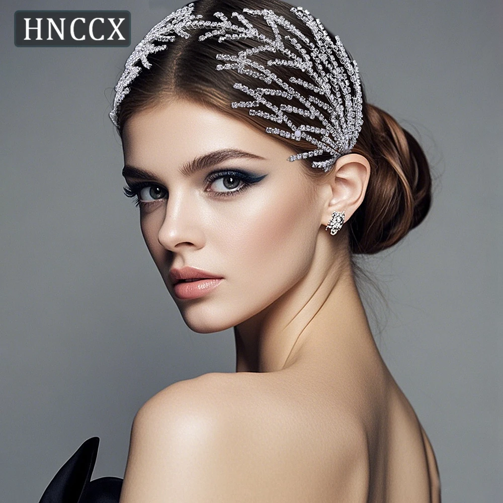 HNCCX Wedding Hair Hoop Rhinestone Chain Headband Bridal Hair Accessories Bride Headdress Shining Headwear For Party CP666