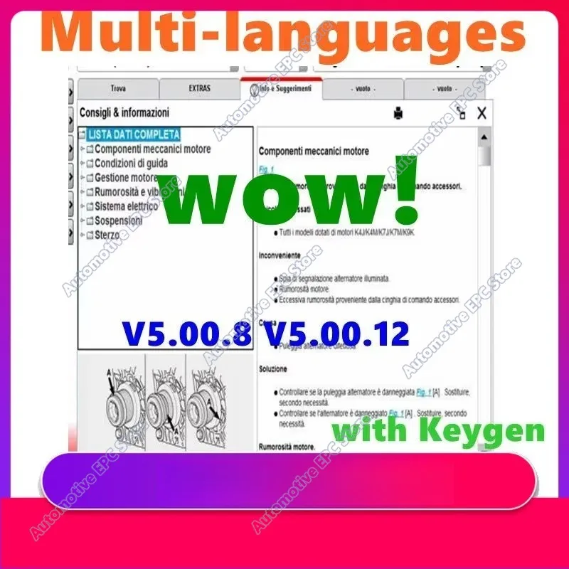 2026 Hot Sale new W-ur-th WOW 5.00.8 V5.00.12 R2 Software Multi-languages with Keygen For Tcs Multi-diag Cars Diagnostic Tool