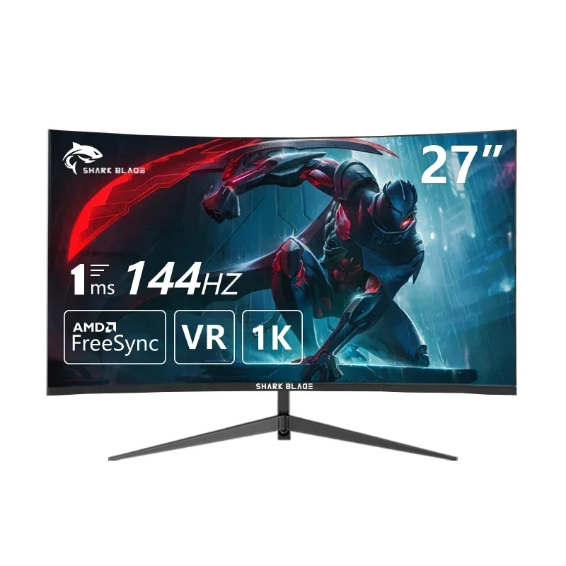 

27 Inch Monitor LCD 144HZ Display Curved Screen Computer Gaming 1920*1080 PC HD DP/HDMI Interface