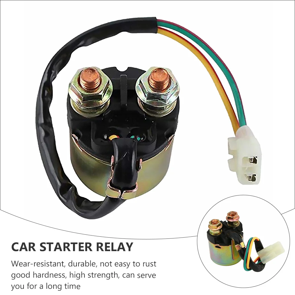 

Starter Solenoid Relay Durable Iron Copper ABS Replacement Useful Practical 12V Auto Car Vehicle Starter Solenoid Relay