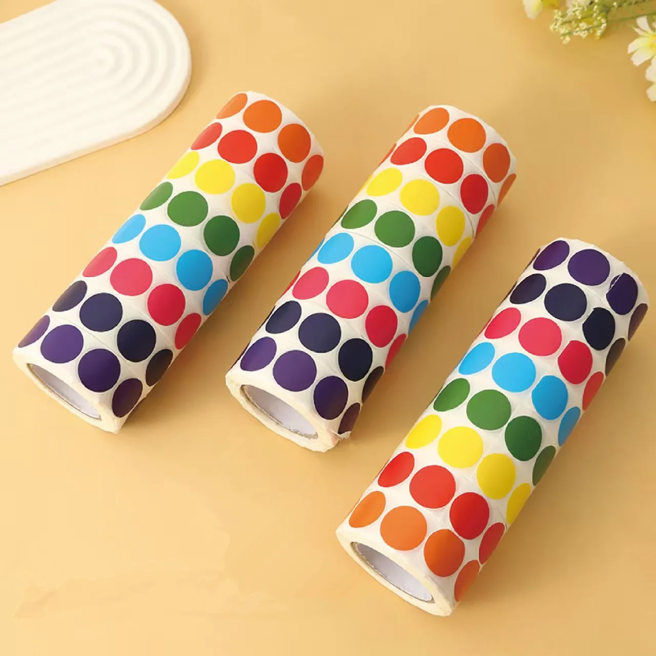 

1000pcs Round Color-Code Dot Stickers Removable 1.3cm Chroma Label for Inventory Organize,File Classification Sticker 2025