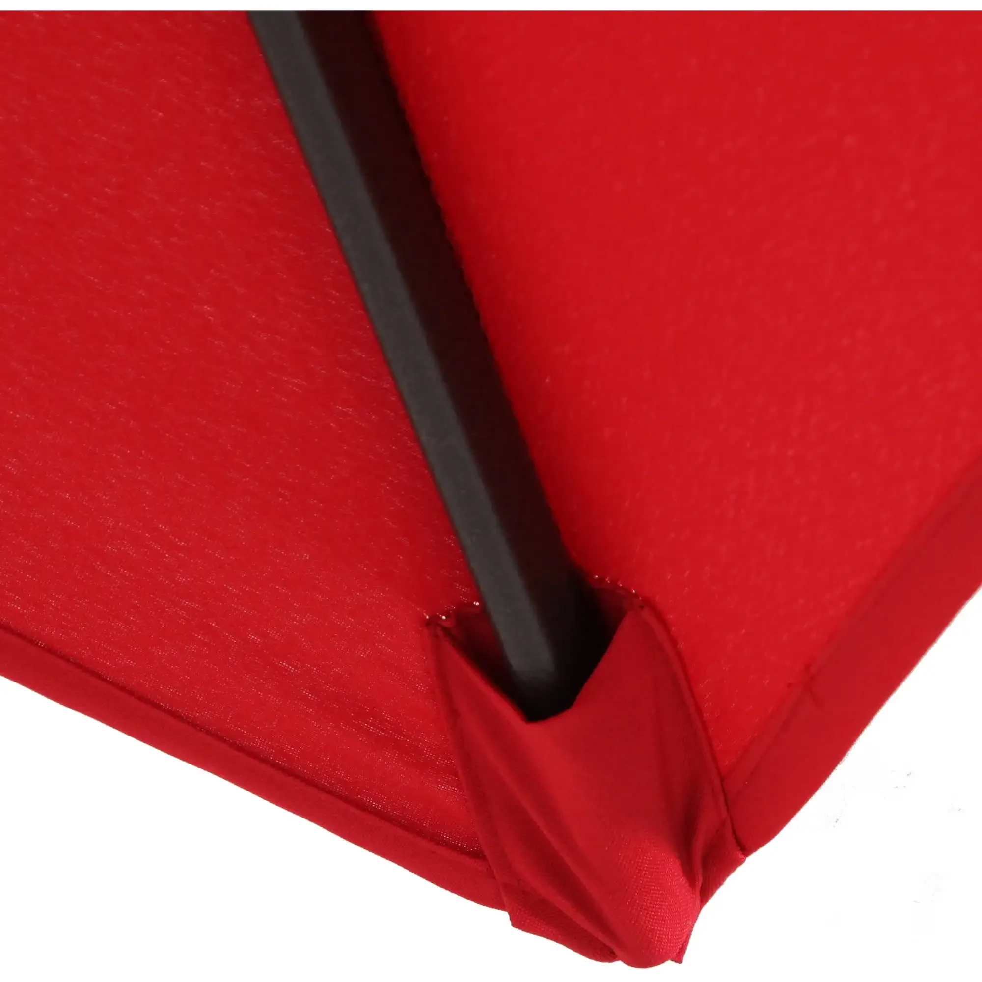 Set Makan Teras Luar Ruangan 6 Bagian dengan Payung, Merah