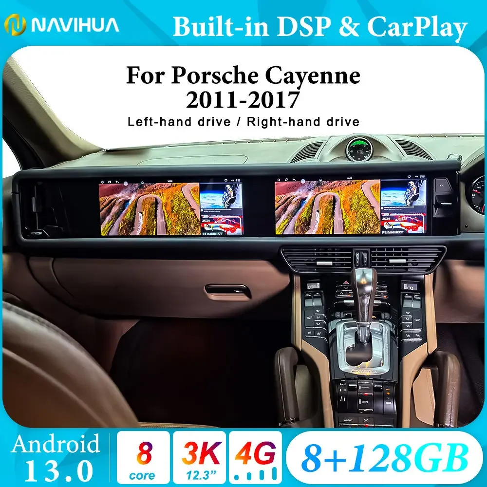 

Navihua New Arrival Dual Screen Android Car Radio Multimedia Player RHD LHD Auto Carplay Monitor For Porsche Cayenne 2011-2017