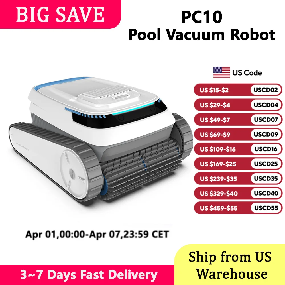 Blossom PC10 Robot Swimming Pool Cleaner Wall&Waterline Cleaning 1076.39 sq ft Intelligent Route Planning Pool Cleaner Robotic