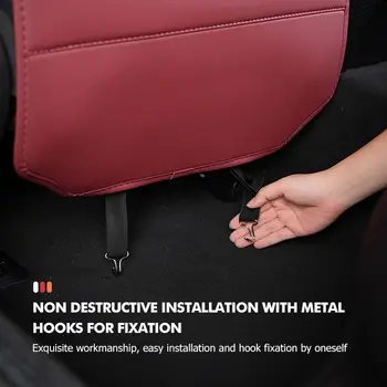 適用於賓士W204 SLK C等級 B級 E級 CLA CLS的汽車座椅真皮防踢防泥污墊收納袋 6 最佳銷售 賓士CLA配件 - №6