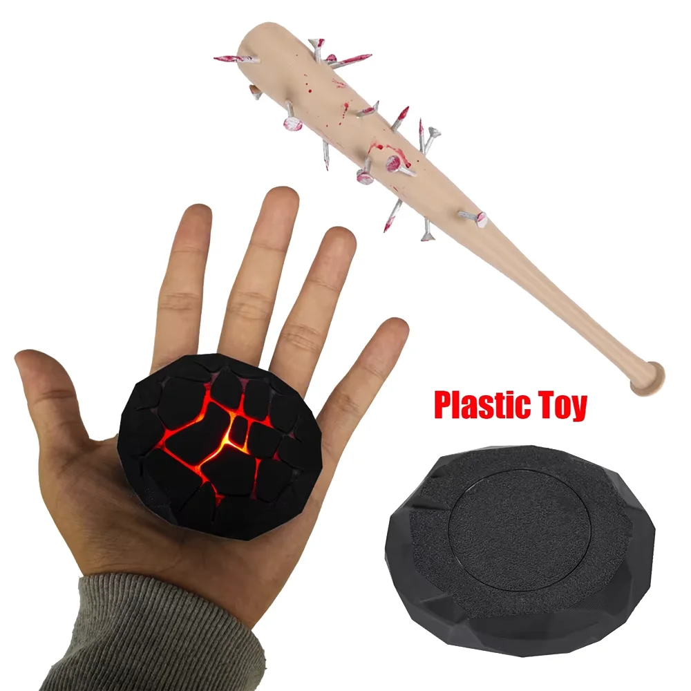 Accesorios de Disfraz de Halloween: Juguete de Roca Roja Brillante de Plástico, Bate de Béisbol con Púas de Steve, Disfraz de TV ST, para Cosplay de Henry