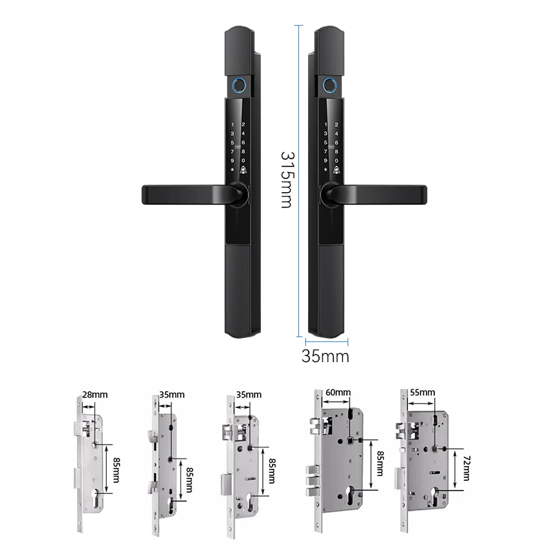 Kasman Source Price Double Side Slim Door Lock Water Proof 2hrs Fire Rated Gate Smart Door Lock With Mechanical Key view 5