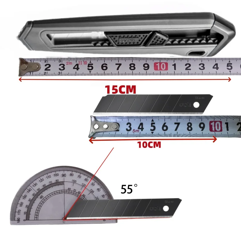 Deli 18mm Retractable Household Utility Knife Carbon Steel Box Cutter 60° Small Estilete Profissional Office School Art Supplies