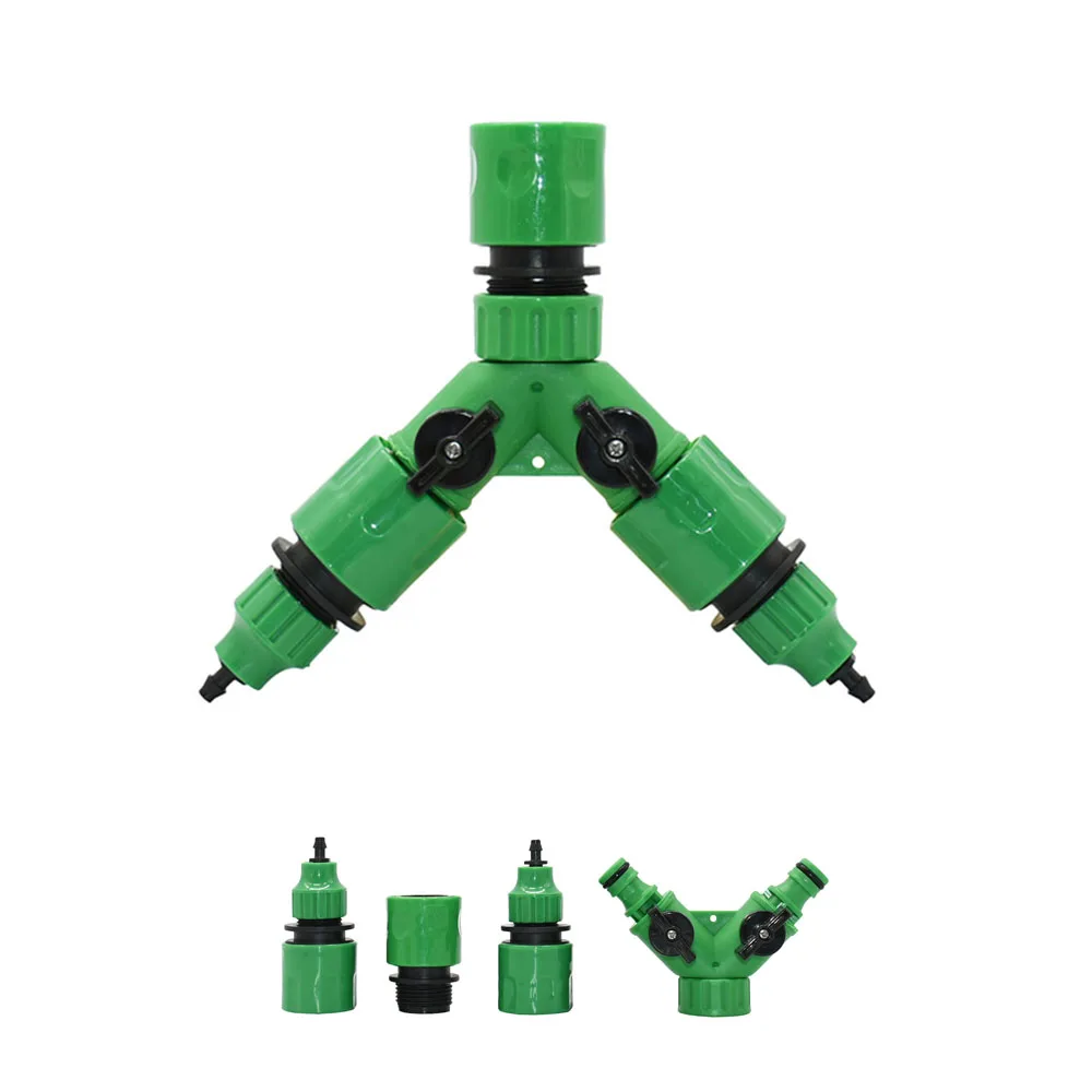 Y-2way Garden Hose Water Splitter 2-Way Garden Tap Irrigation Valve Y Type Watering  Switch Controller 1/2